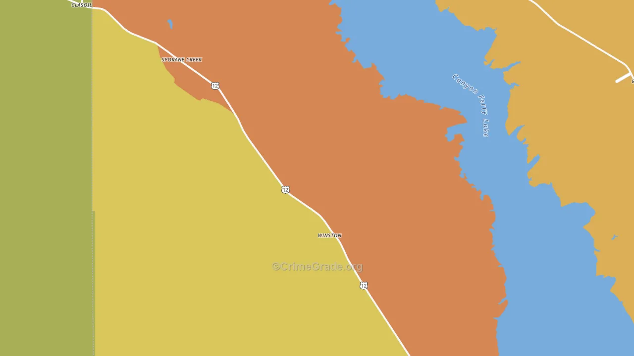 Winston, MT Map of Murder Rates