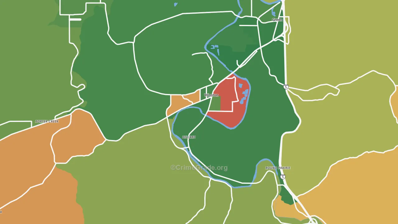Winston, OR Map of Murder Rates