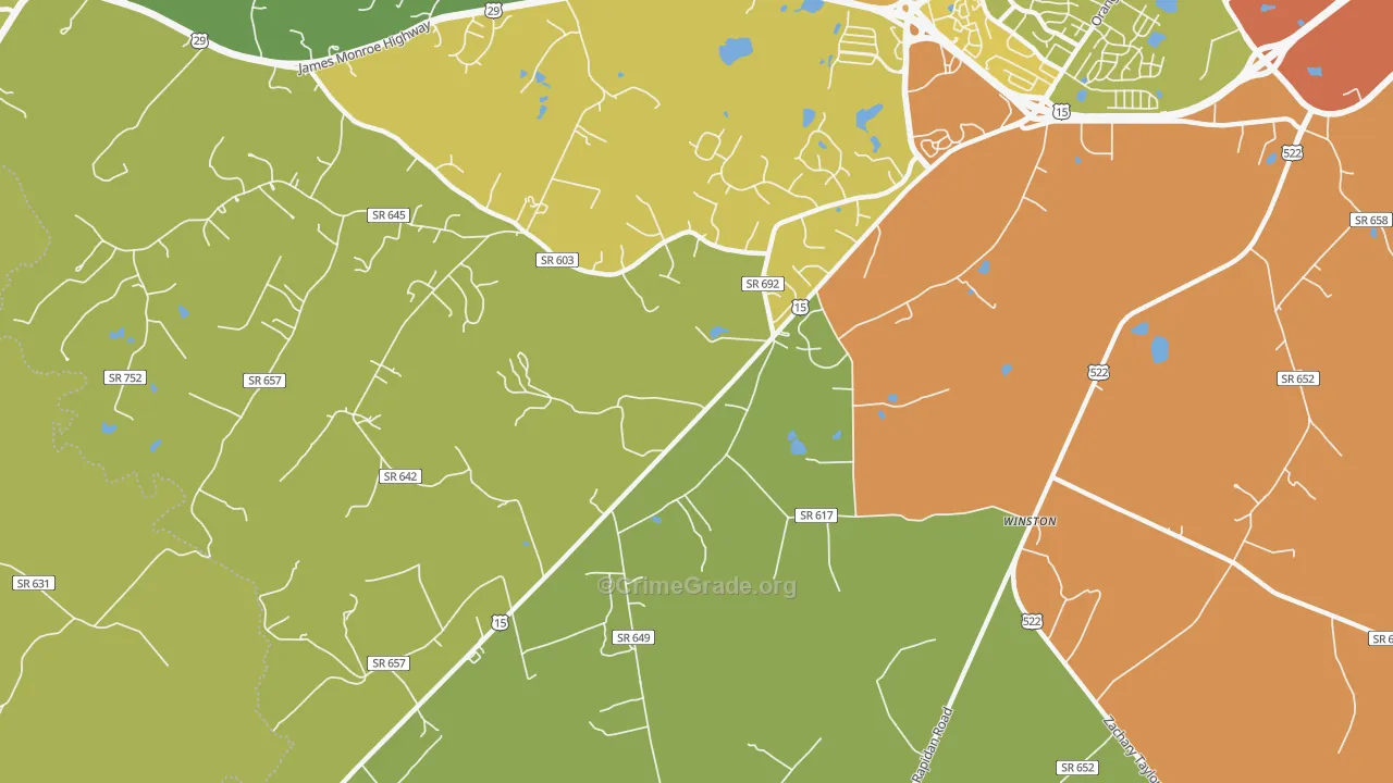 Winston, VA Map of Murder Rates