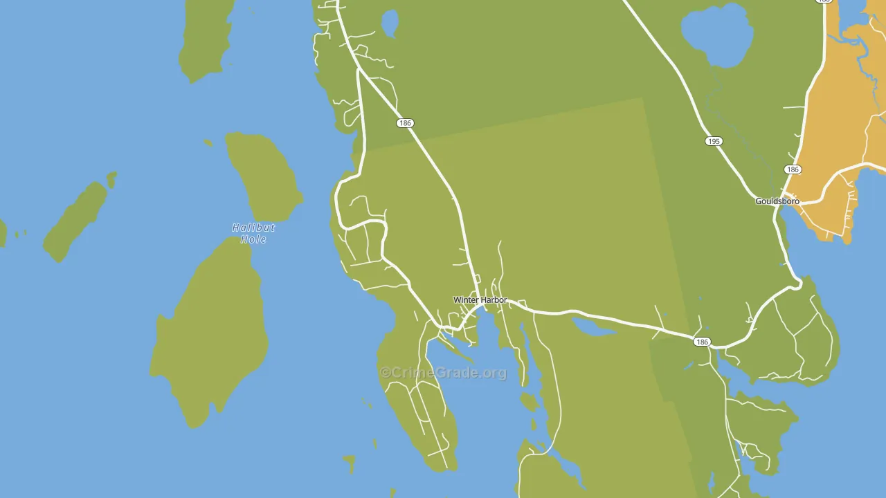 Winter Harbor, ME Map of Murder Rates