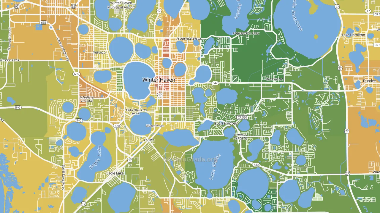 Winter Haven, FL Map of Murder Rates