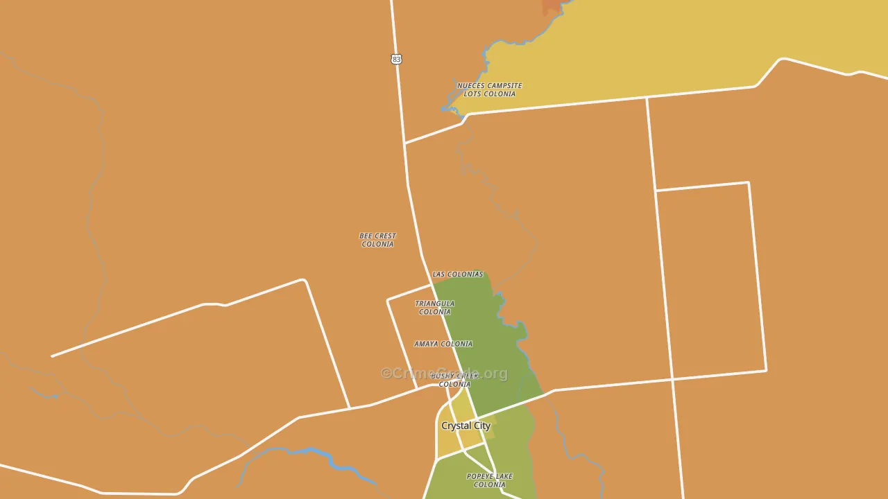 Winter Haven, TX Map of Murder Rates