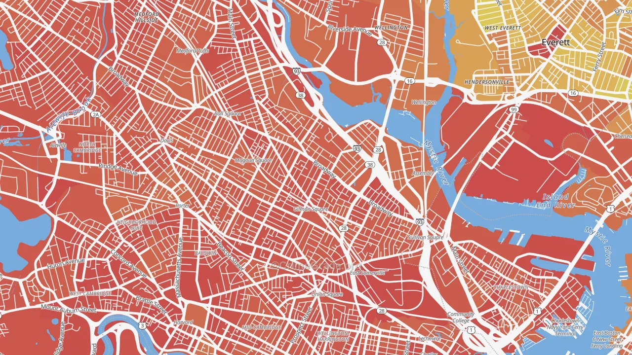 Winter Hill, Somerville, MA Map of Murder Rates