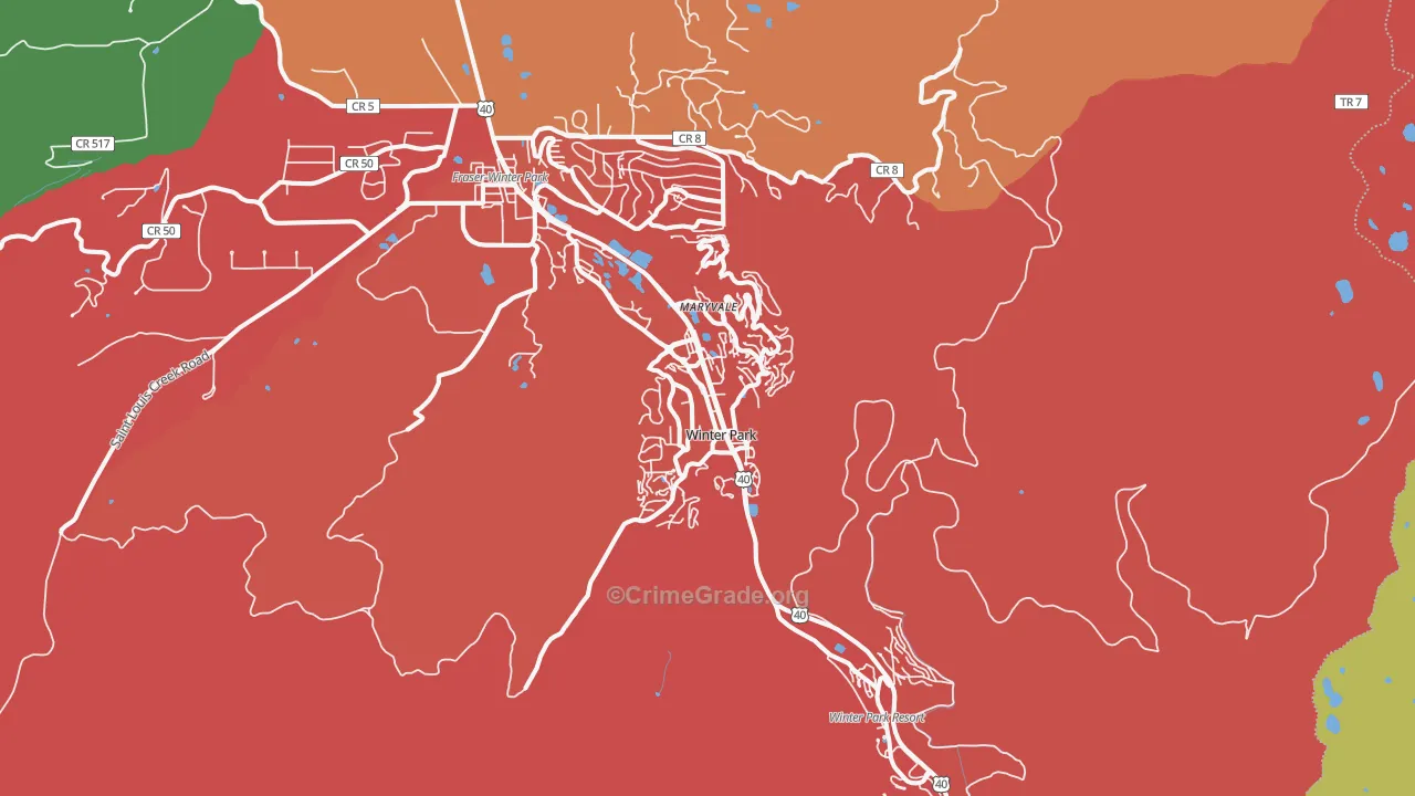 Winter Park, CO Map of Murder Rates