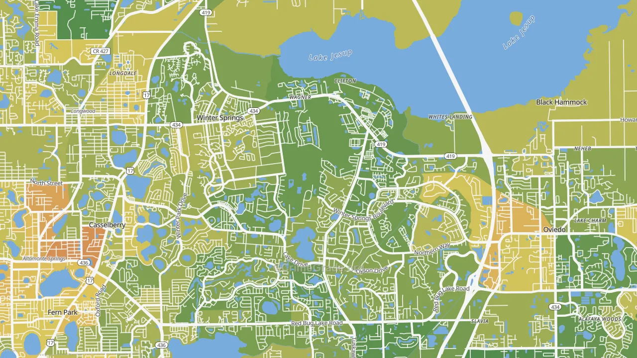 Winter Springs, FL Map of Murder Rates