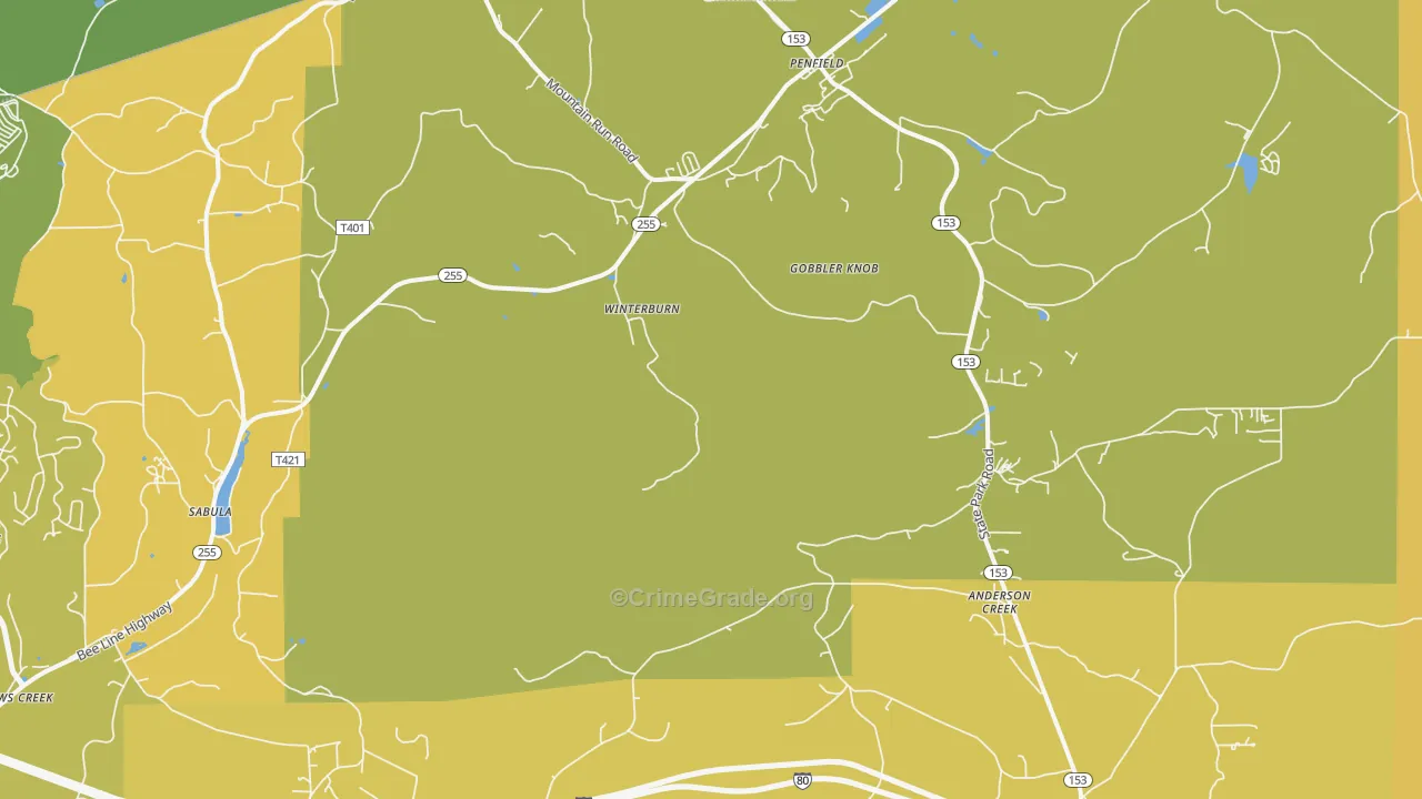 Winterburne, PA Map of Murder Rates