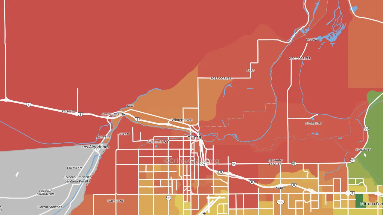 Winterhaven, CA Map of Murder Rates