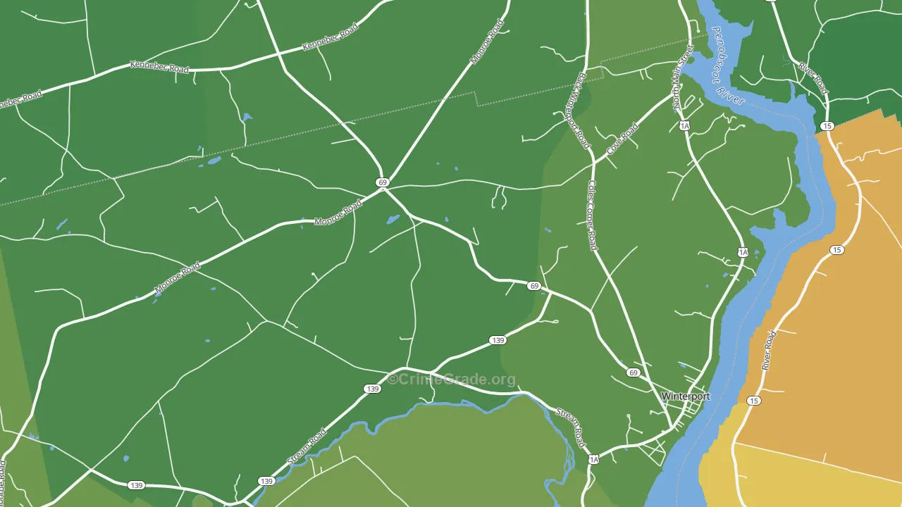 Winterport, ME Map of Murder Rates