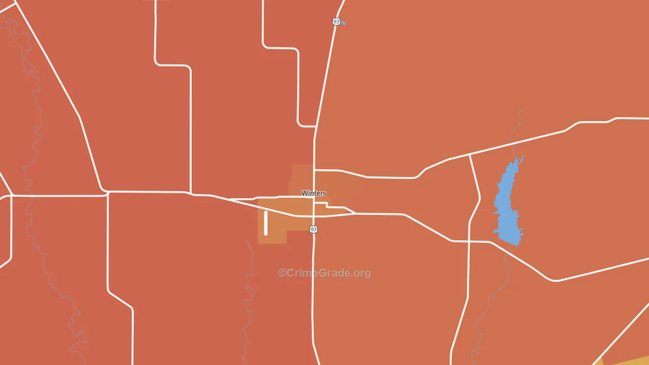 Winters, TX Map of Murder Rates