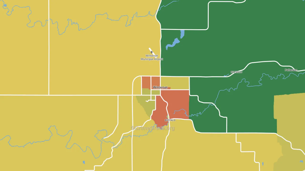 Winterset, IA Map of Murder Rates