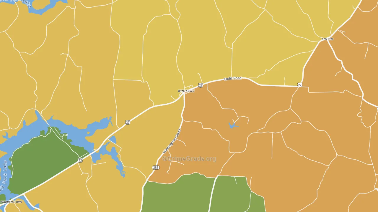 Winterset, OH Map of Murder Rates