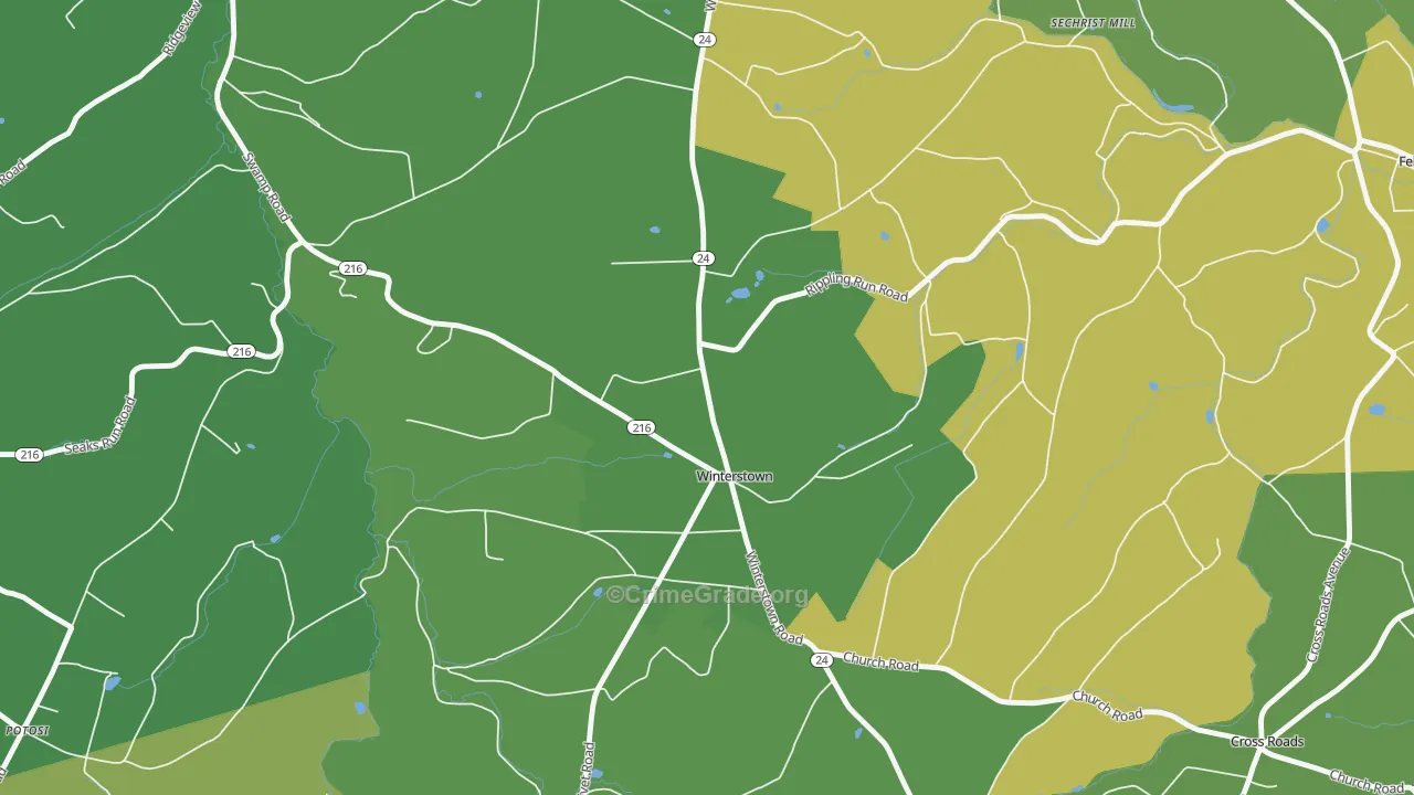 Winterstown, PA Map of Murder Rates