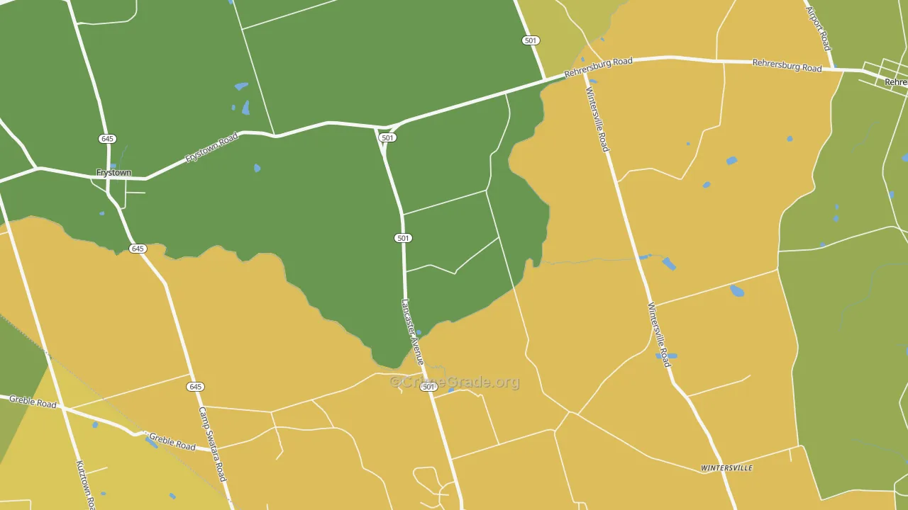 Wintersville, PA Map of Murder Rates