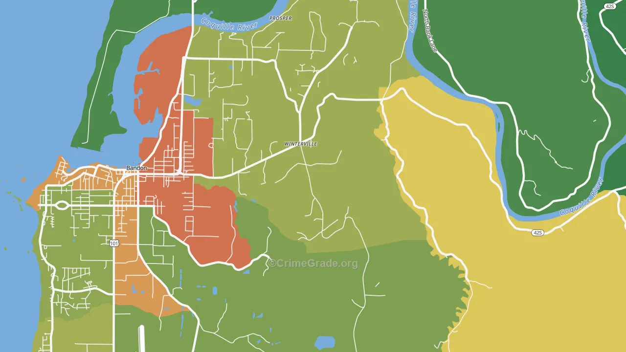 Winterville, OR Map of Murder Rates
