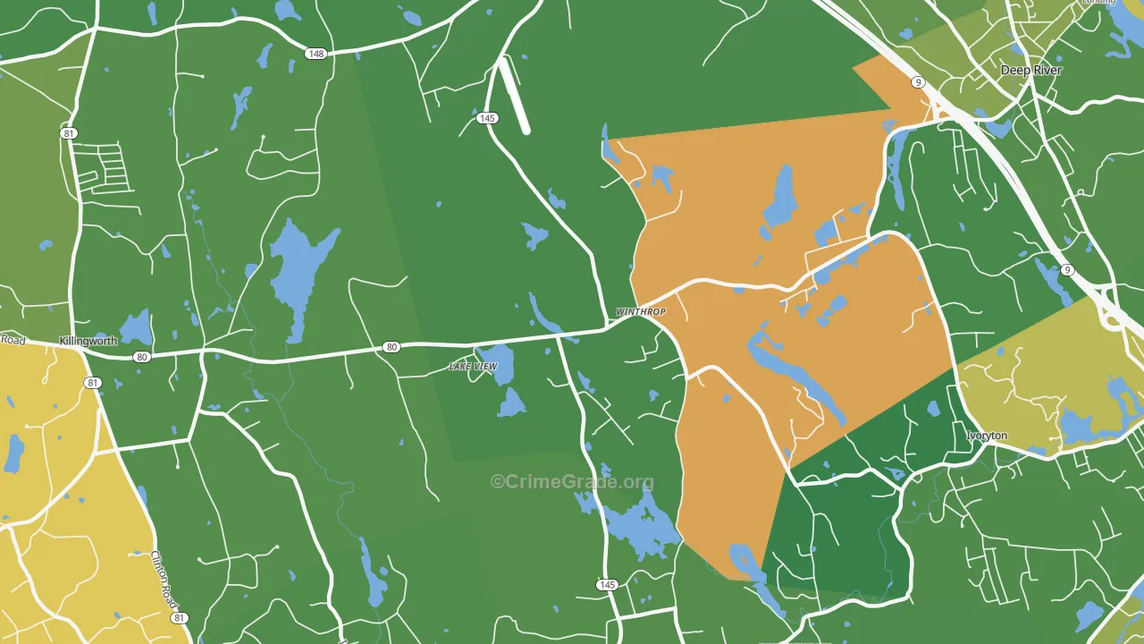 Winthrop, CT Map of Murder Rates