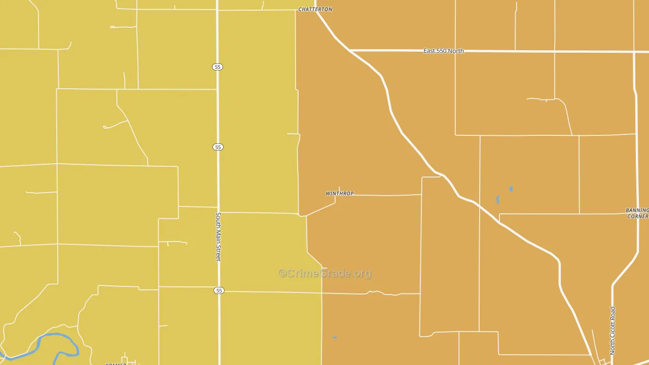 Winthrop, IN Map of Murder Rates