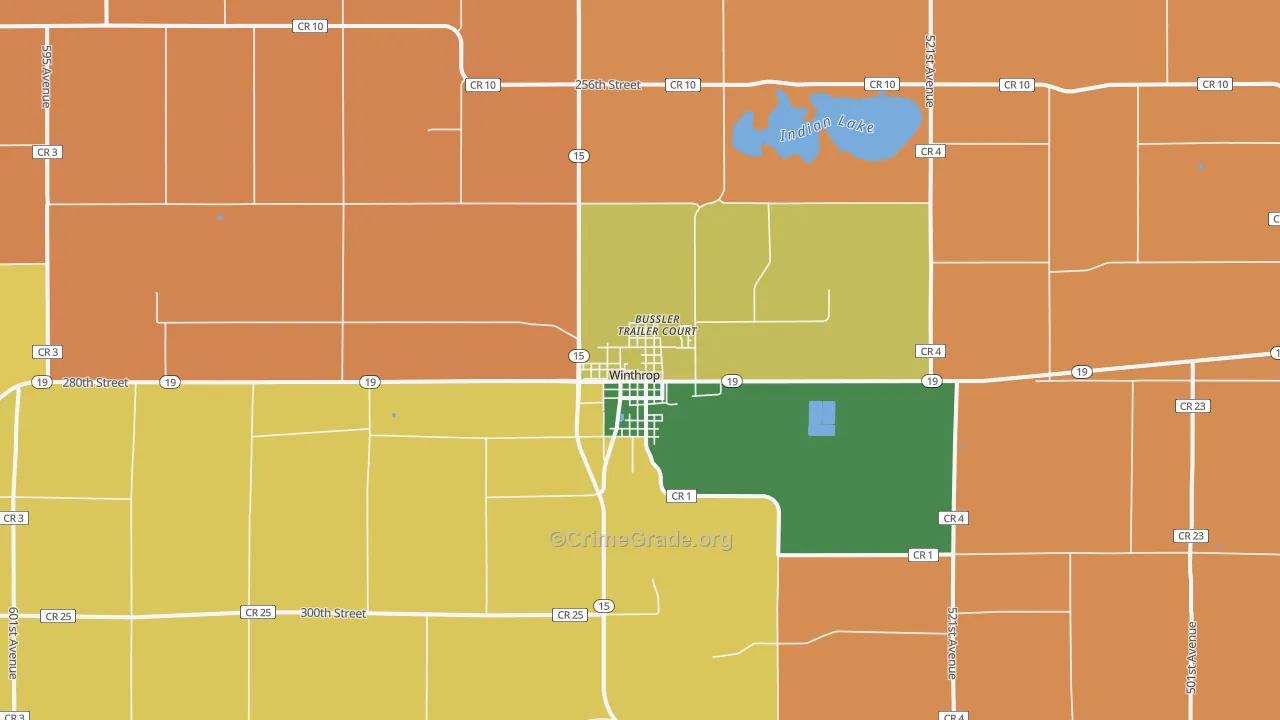 Winthrop, MN Map of Murder Rates