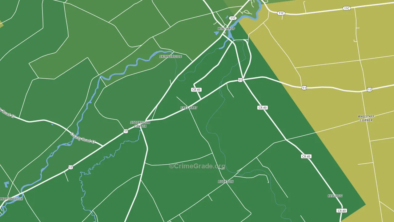 Winthrop, NY Map of Murder Rates