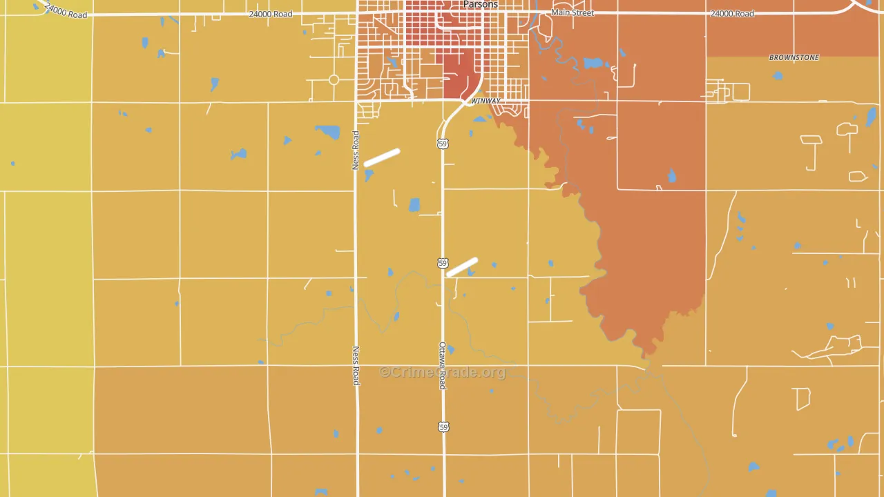 Winway, KS Map of Murder Rates