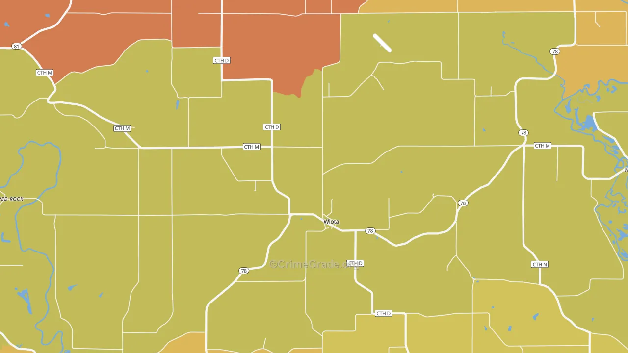 Wiota, WI Map of Murder Rates