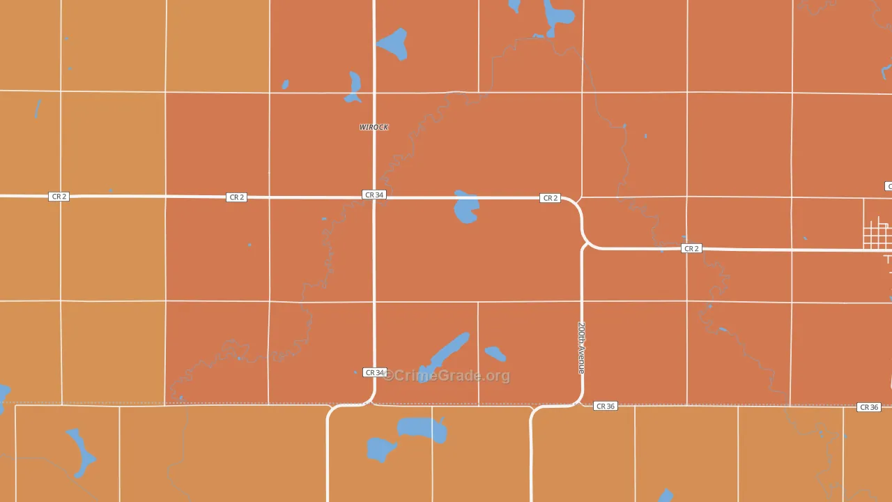 Wirock, MN Map of Murder Rates