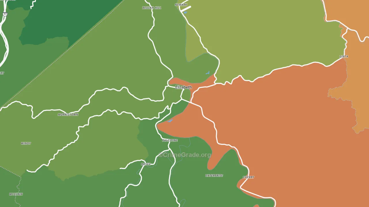 Wirt County, WV Map of Murder Rates