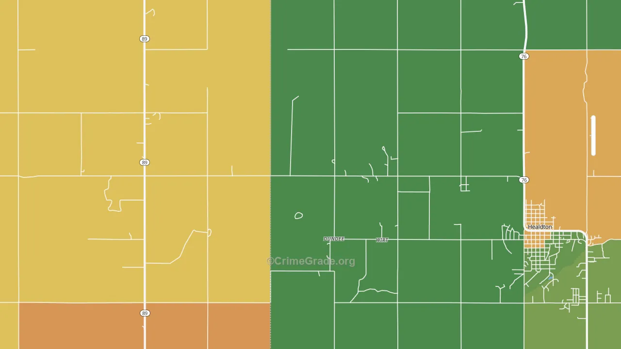 Wirt, OK Map of Murder Rates
