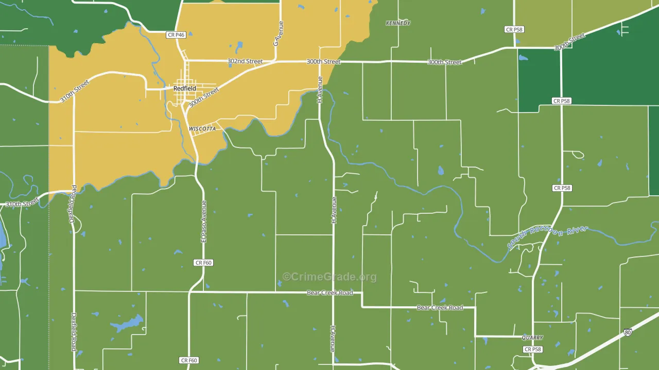 Wiscotta, IA Map of Murder Rates