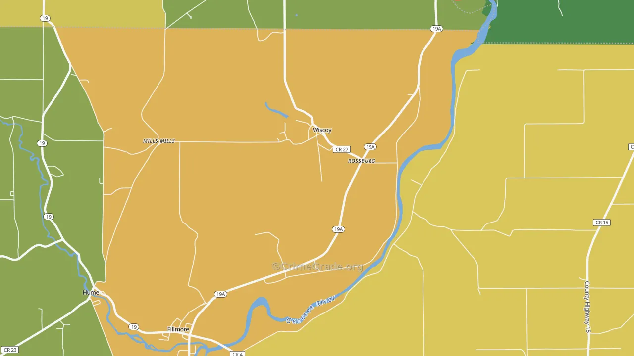 Wiscoy, NY Map of Murder Rates