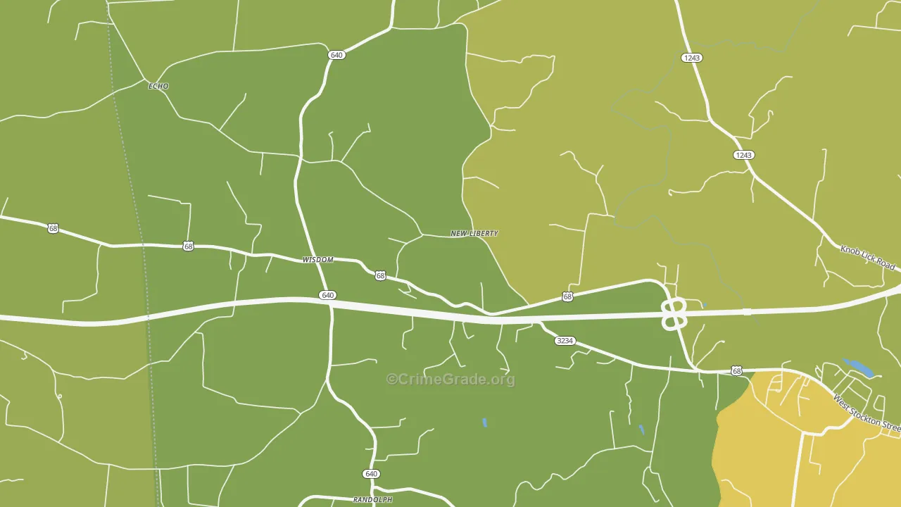 Wisdom, KY Map of Murder Rates