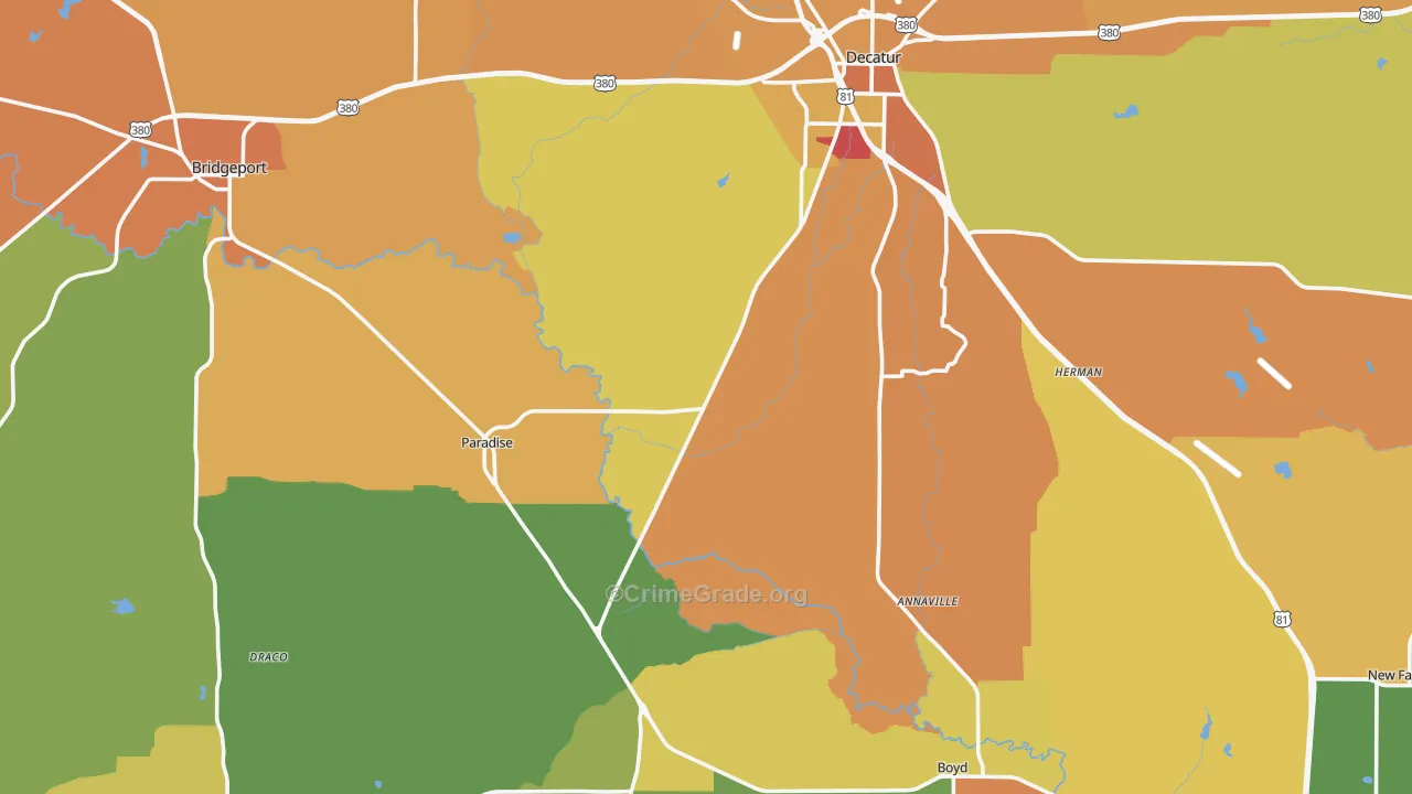 Wise County, TX Map of Murder Rates