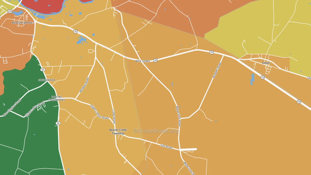 Wise Forks, NC Map of Murder Rates