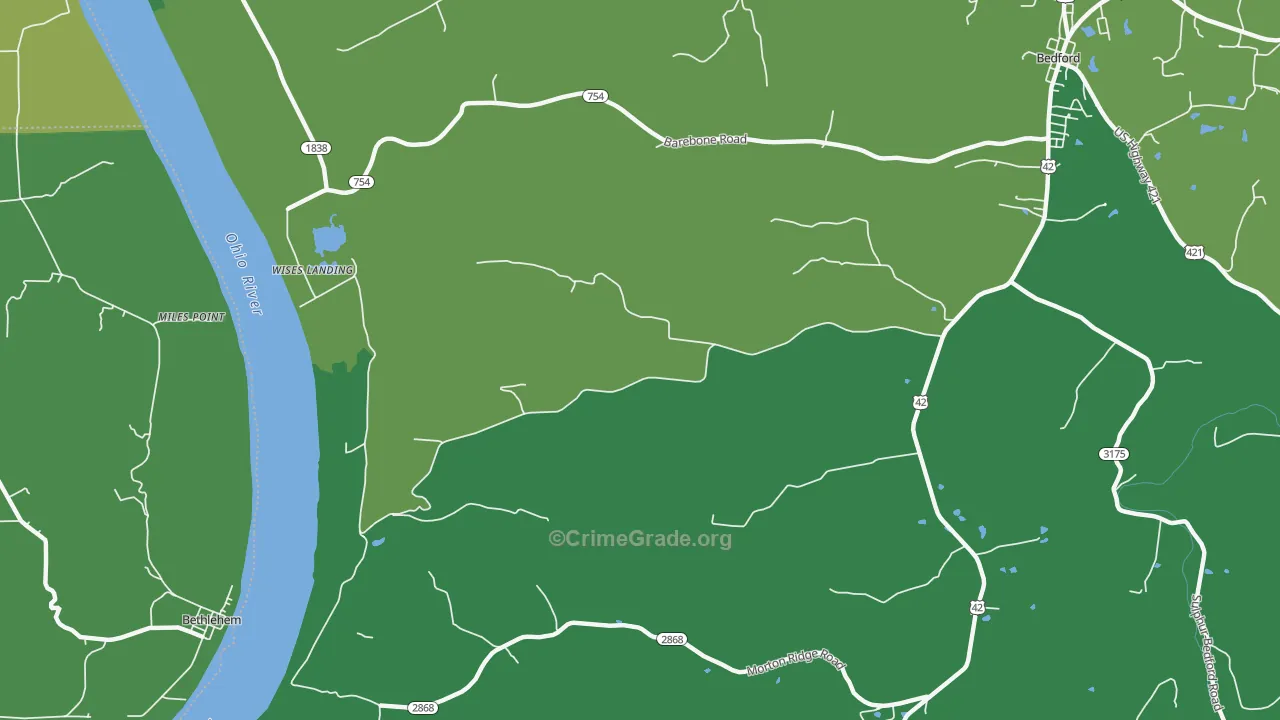 Wises Landing, KY Map of Murder Rates