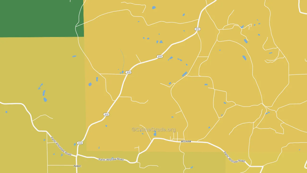 Wishaw, PA Map of Murder Rates