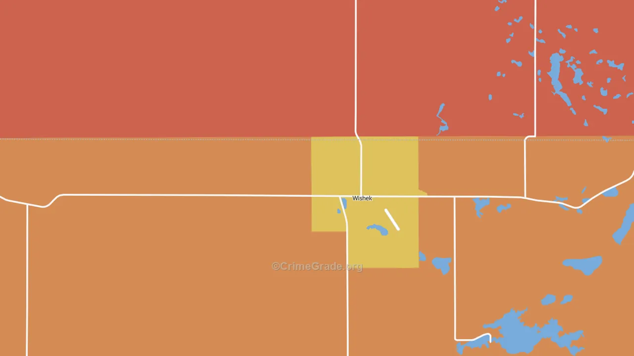 Wishek, ND Map of Murder Rates