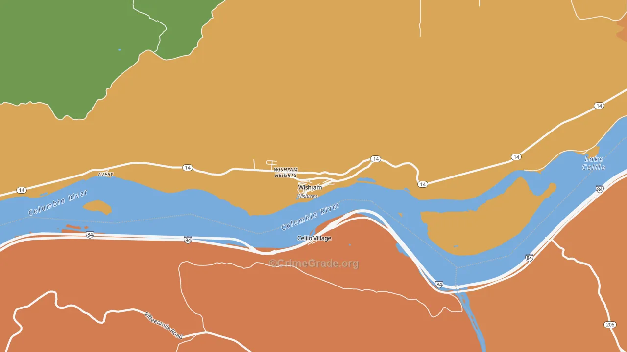 Wishram, WA Map of Murder Rates