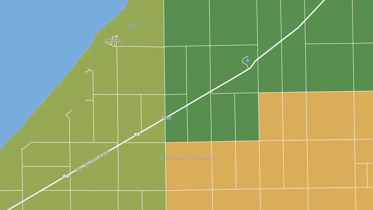 Wisner, MI Map of Murder Rates