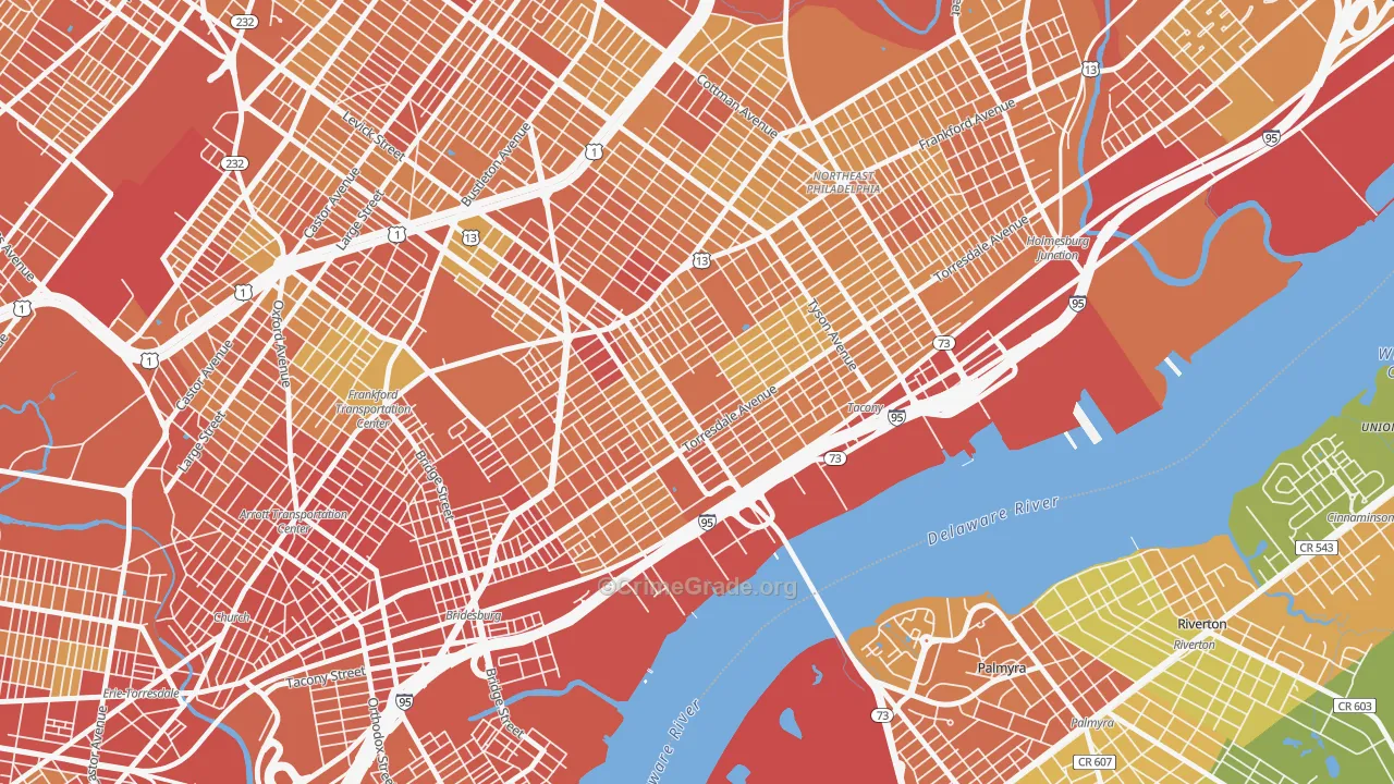 Wissanoning, Philadelphia, PA Map of Murder Rates