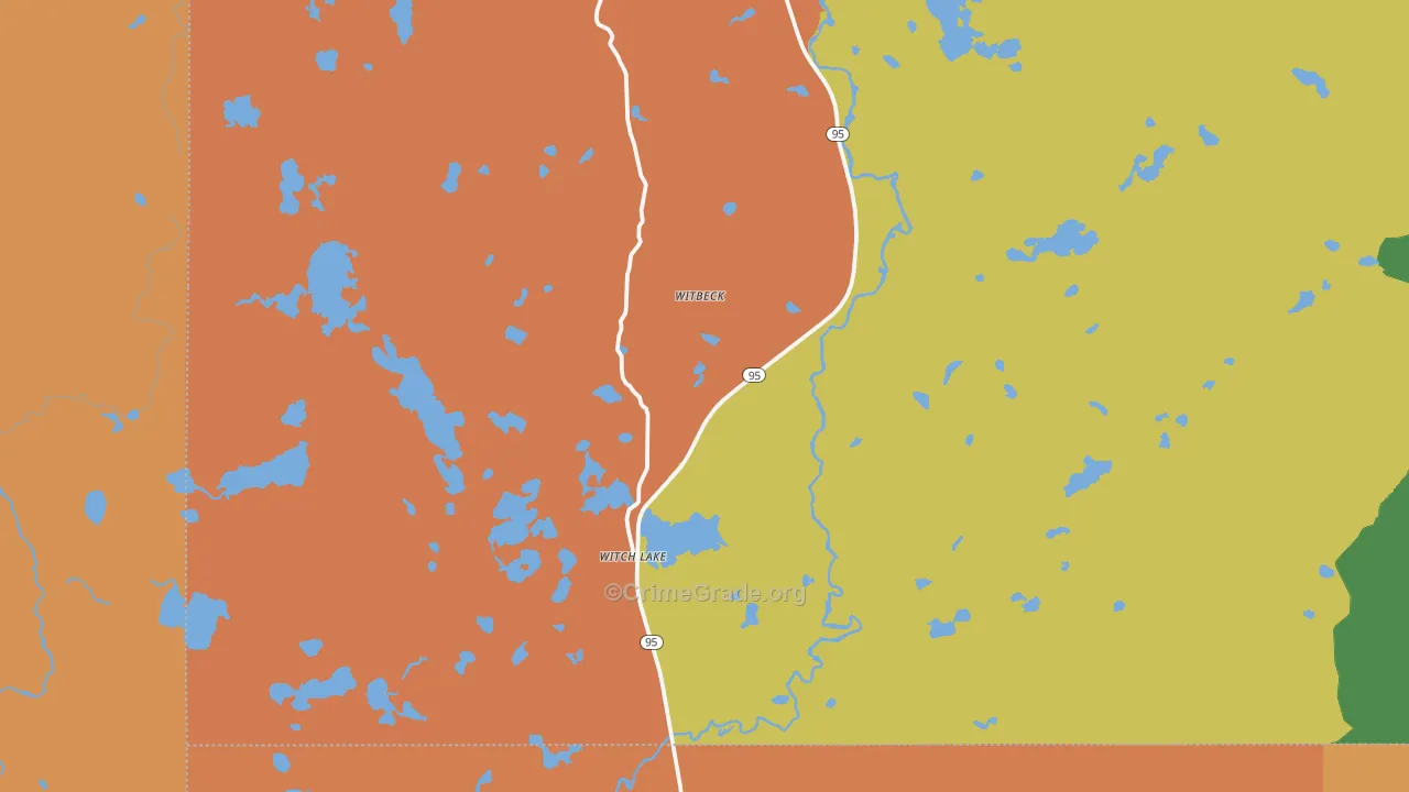 Witch Lake, MI Map of Murder Rates