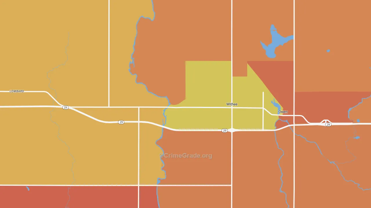 Withee, WI Map of Murder Rates