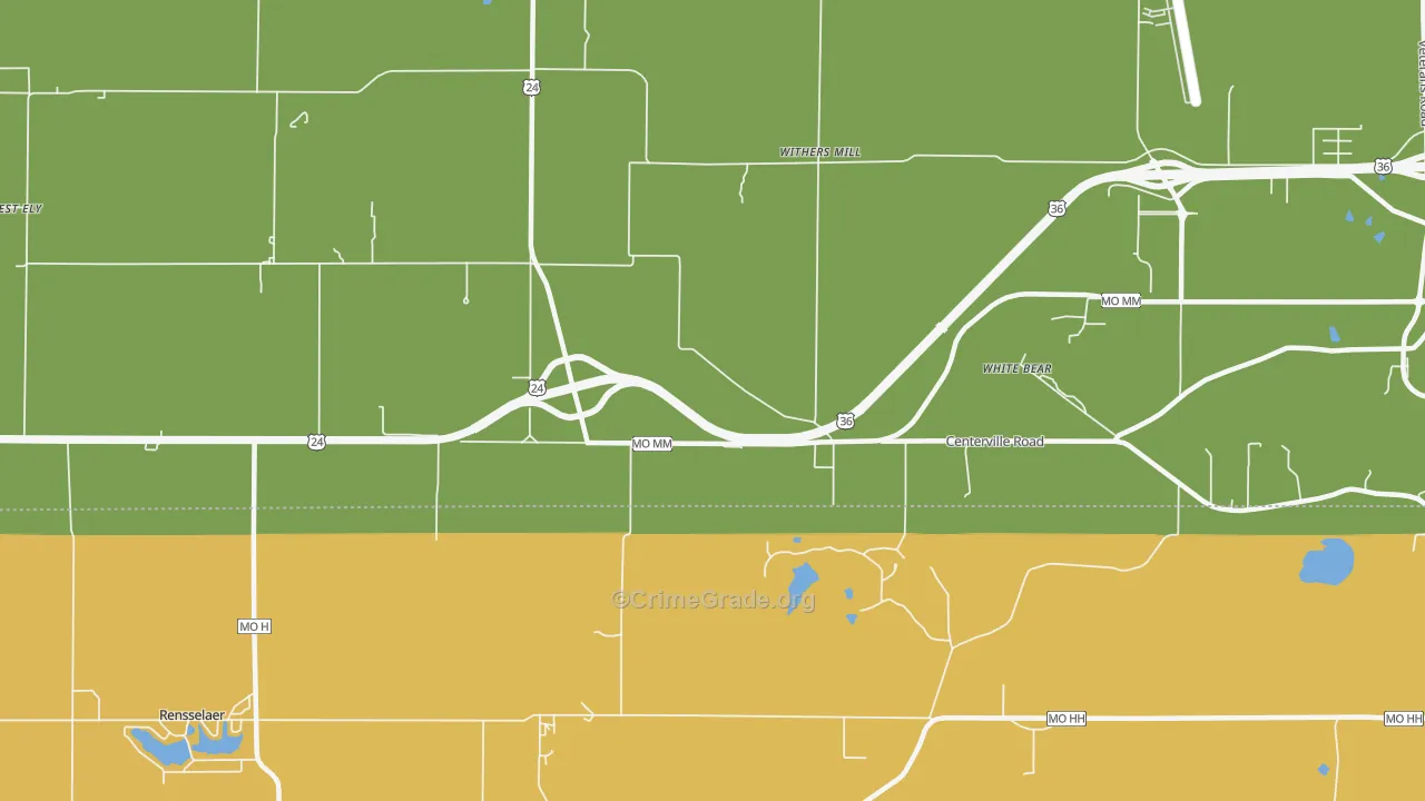 Withers Mill, MO Map of Murder Rates