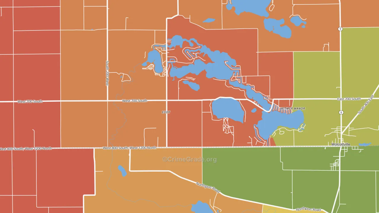 Witmer Manor, IN Map of Murder Rates