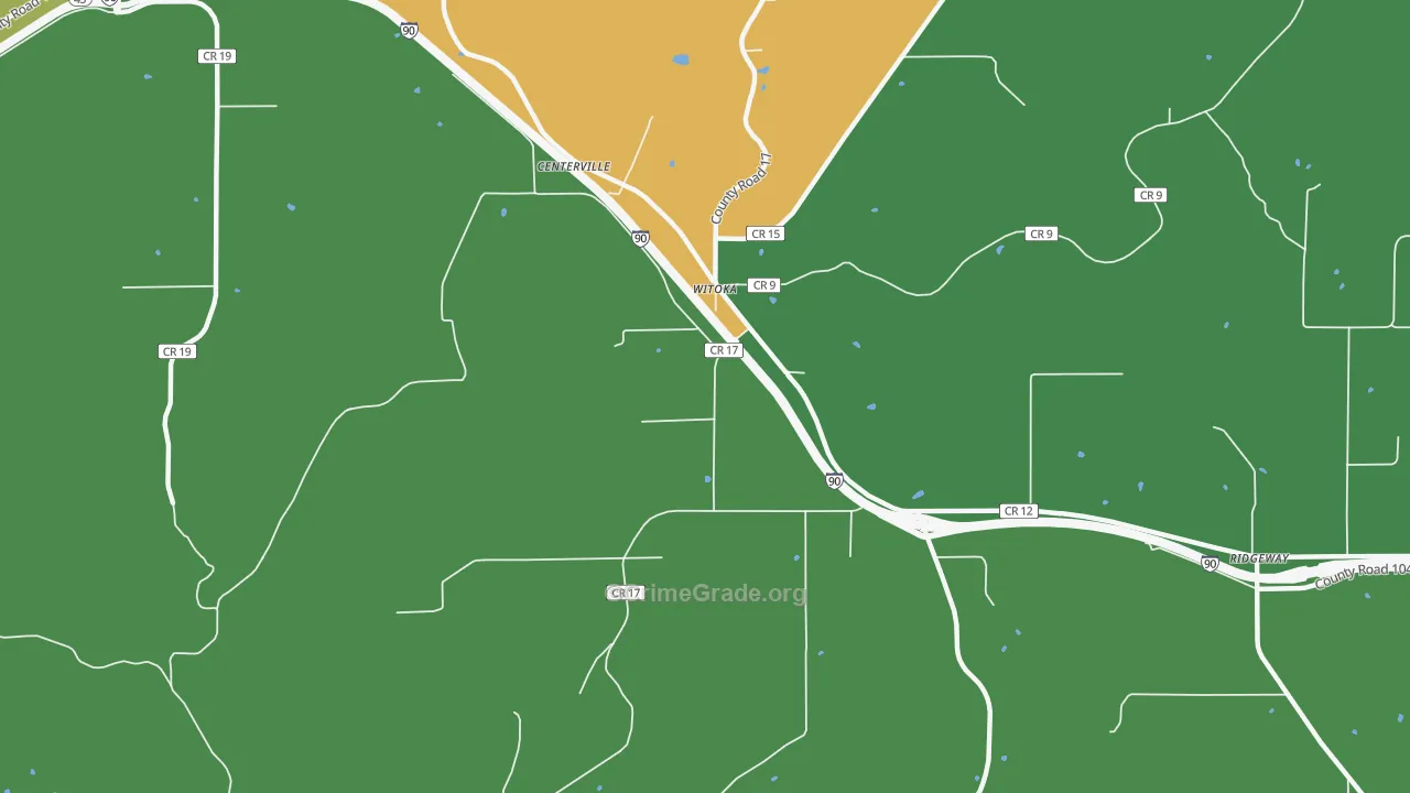 Witoka, MN Map of Murder Rates