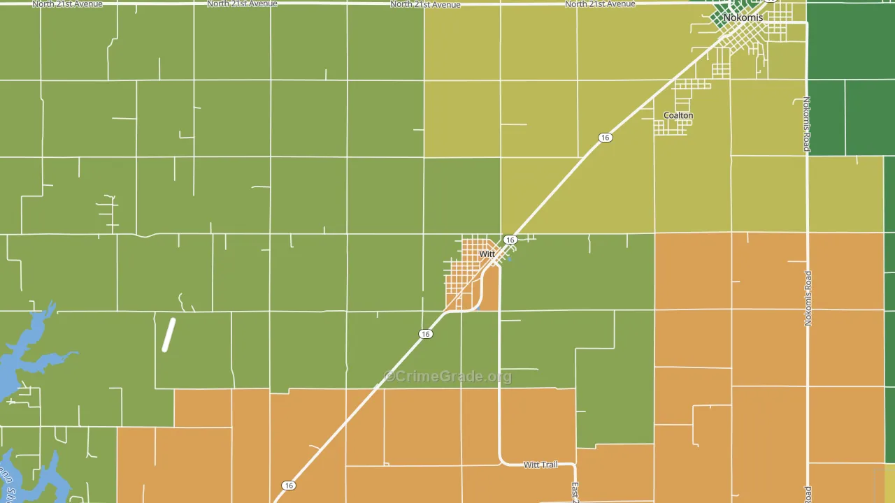 Witt, IL Map of Murder Rates