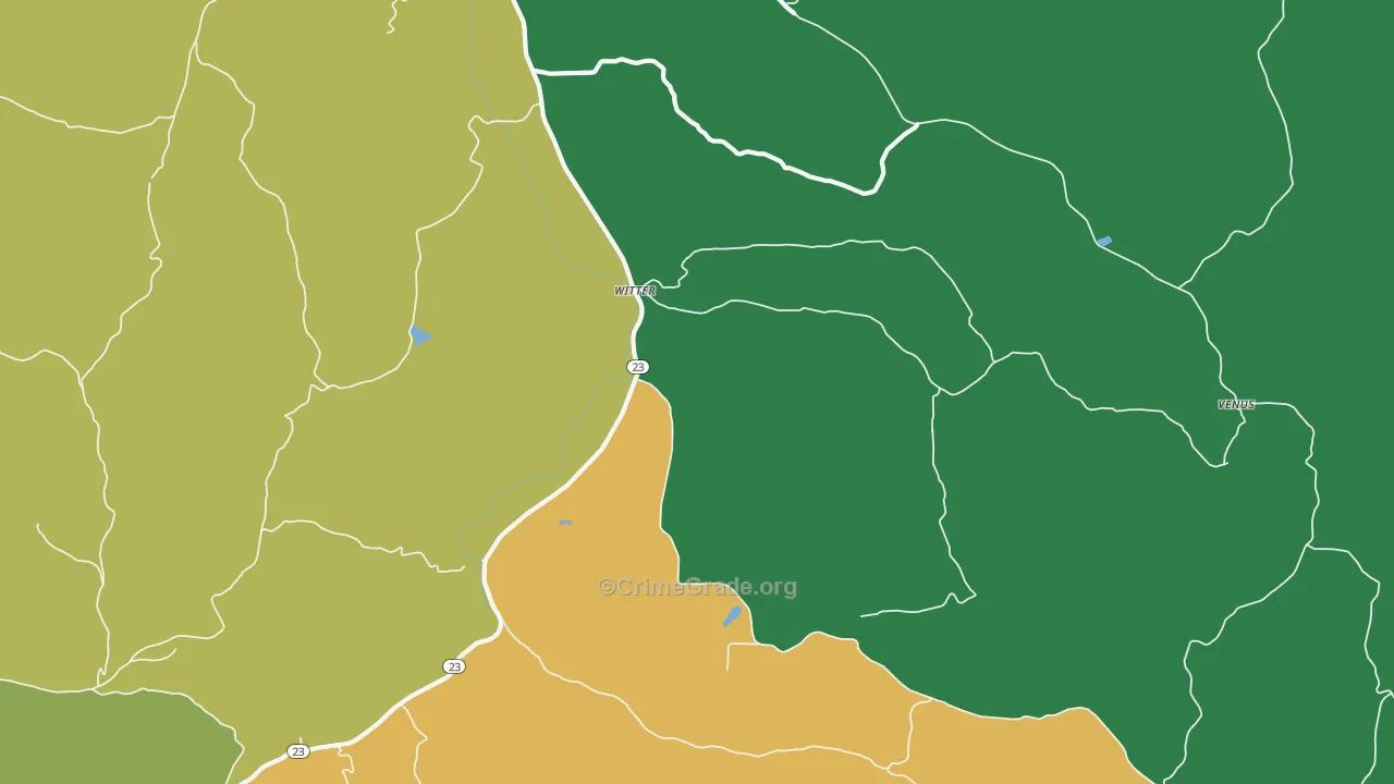 Witter, AR Map of Murder Rates