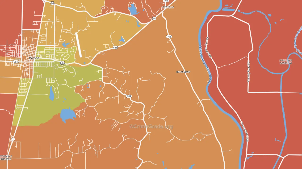 Wittsburg, AR Map of Murder Rates