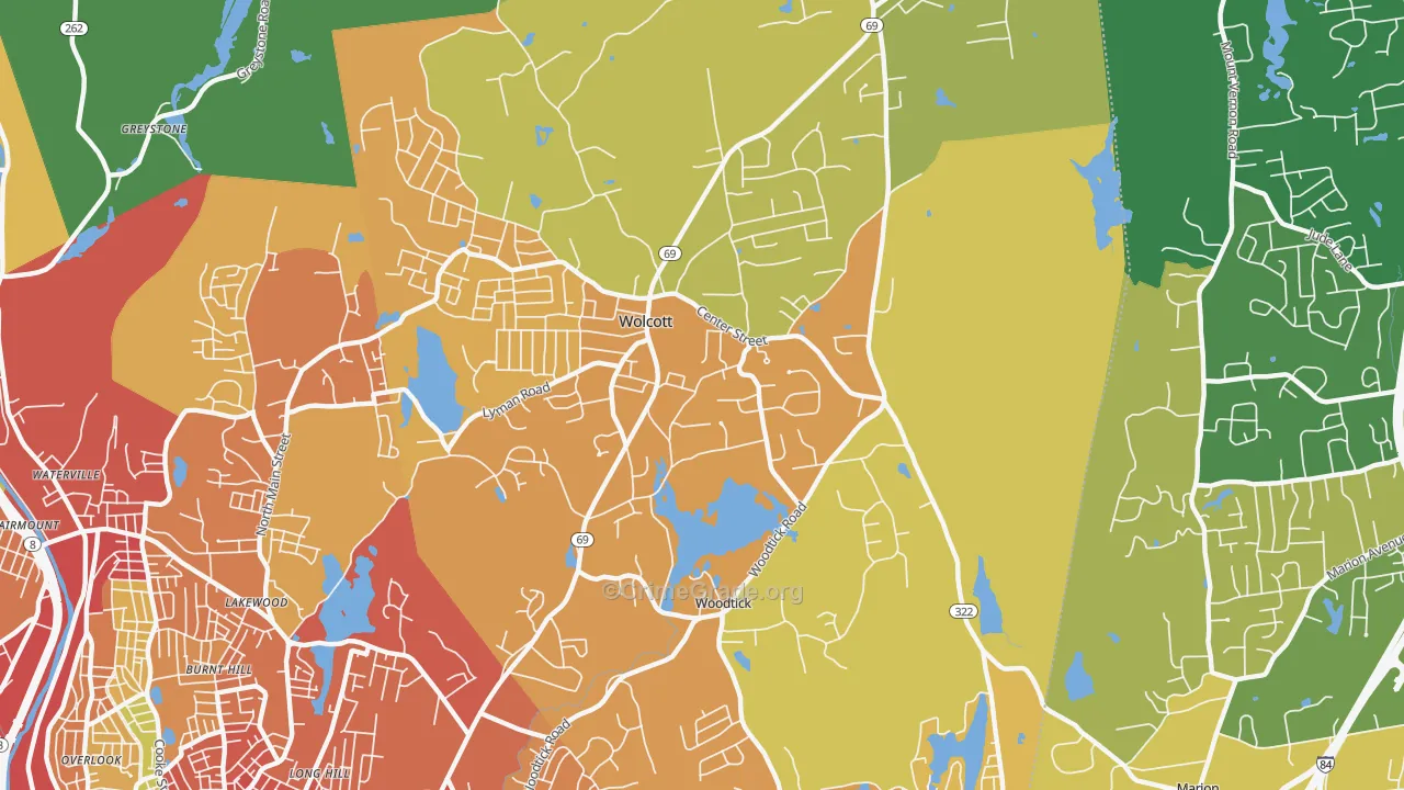 Wolcott, CT Map of Murder Rates