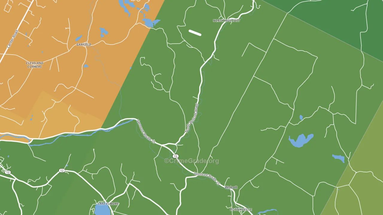Wolcott, VT Map of Murder Rates