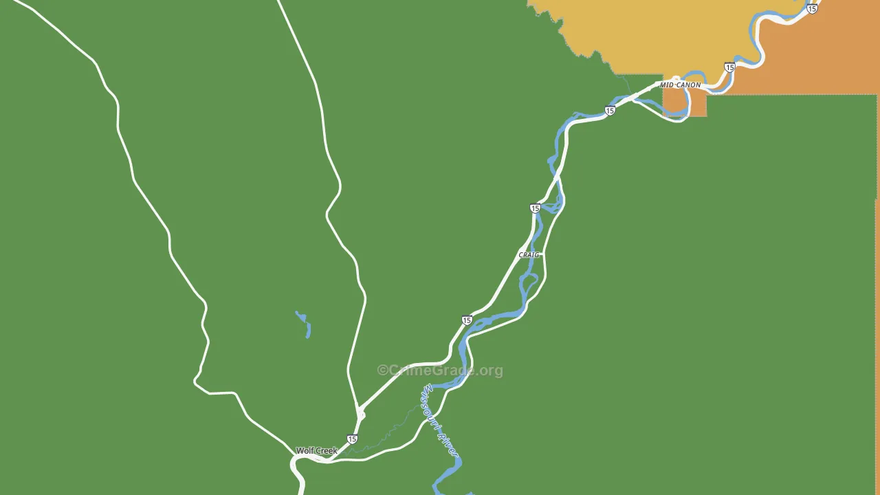 Wolf Creek, MT Map of Murder Rates
