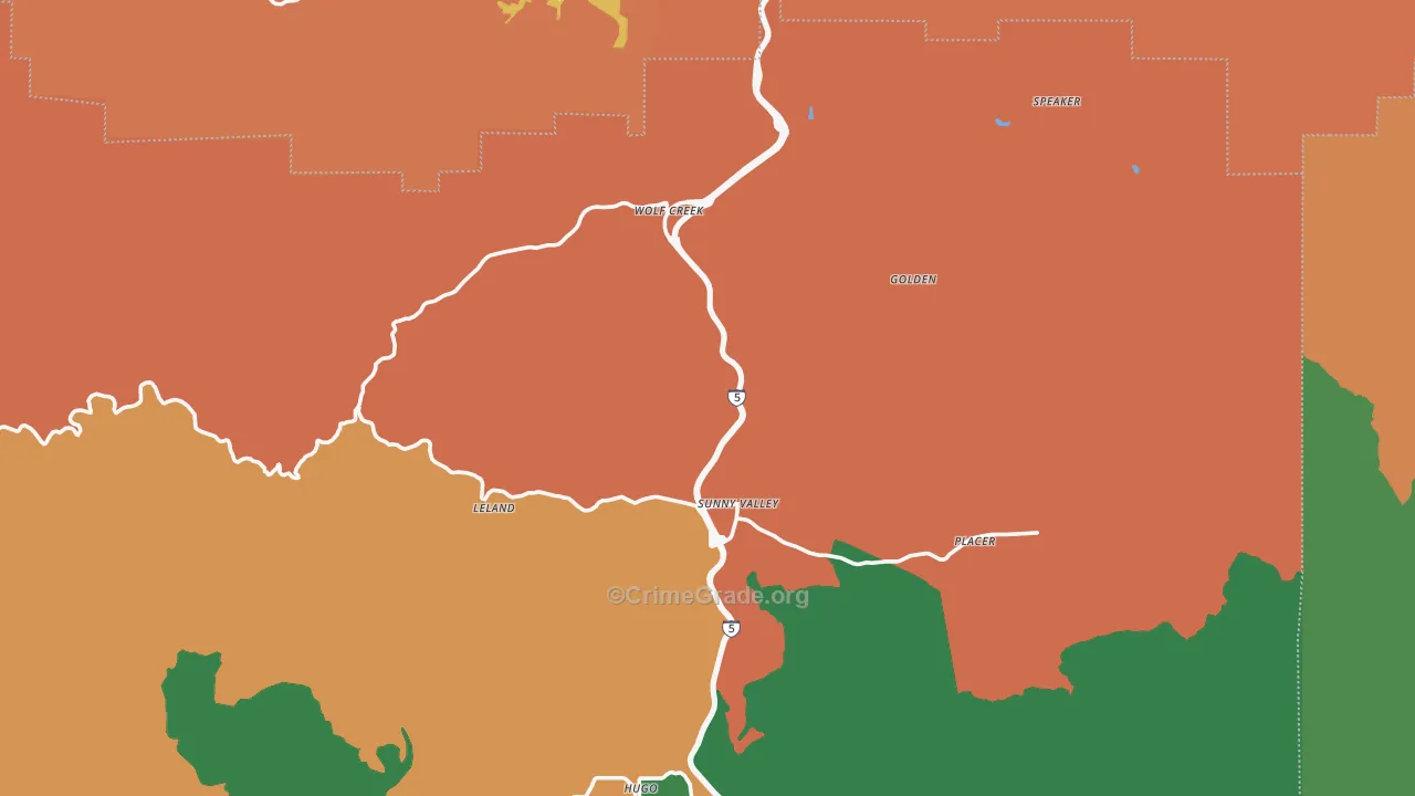 Wolf Creek, OR Map of Murder Rates
